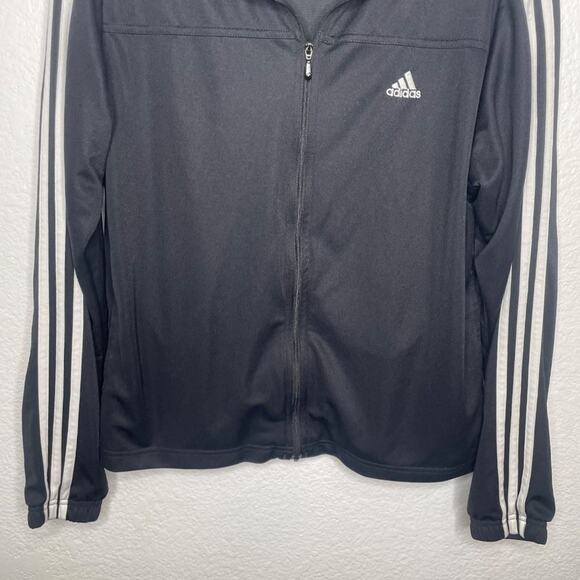 Adidas Mens Jacket Size M Black Full Zip Long Sleeve Unlined Track Jacket - Picture 8 of 14